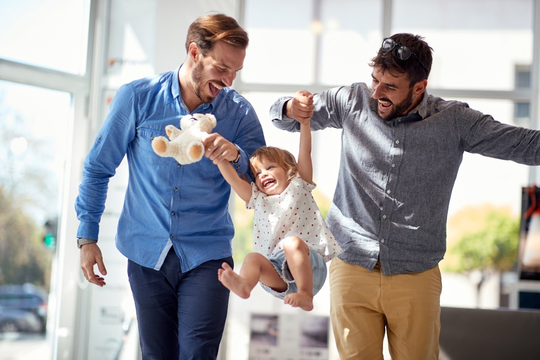 A couple with their child